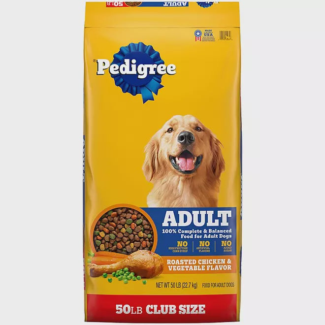 PEDIGREE Adult All Breed Roasted Chicken & Vegetable Dry Dog Food, 50 lbs