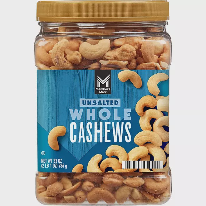 Member's Mark Unsalted Whole Cashews, 33 oz.