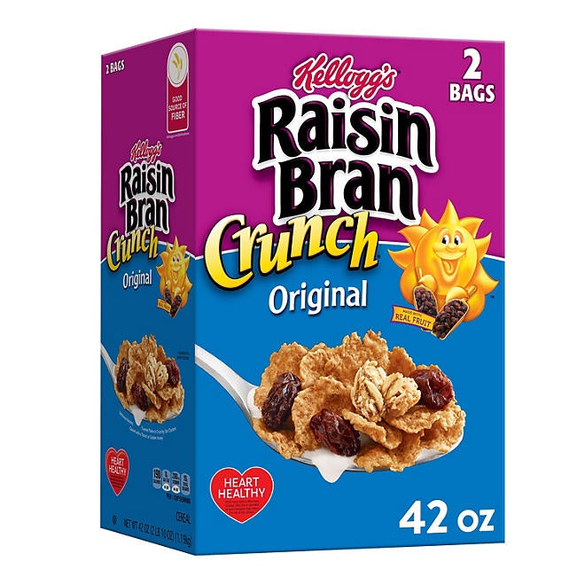 Kellogg's Original Raisin Bran Crunch Breakfast Cereal, 42 oz.