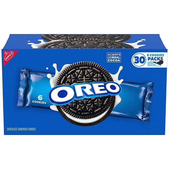 OREO Chocolate Sandwich Cookies, 2.4 oz., 30 pk.