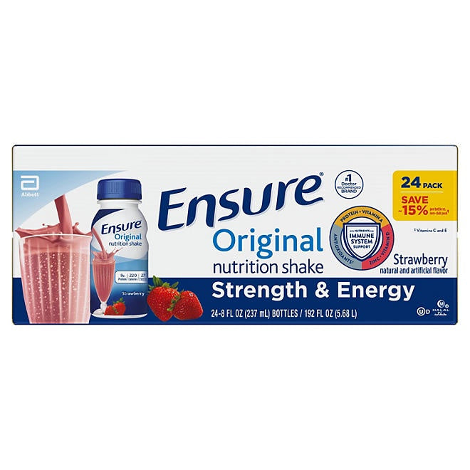 Ensure Original Nutrition Shake, Strawberry 8 fl. oz., 24 ct.