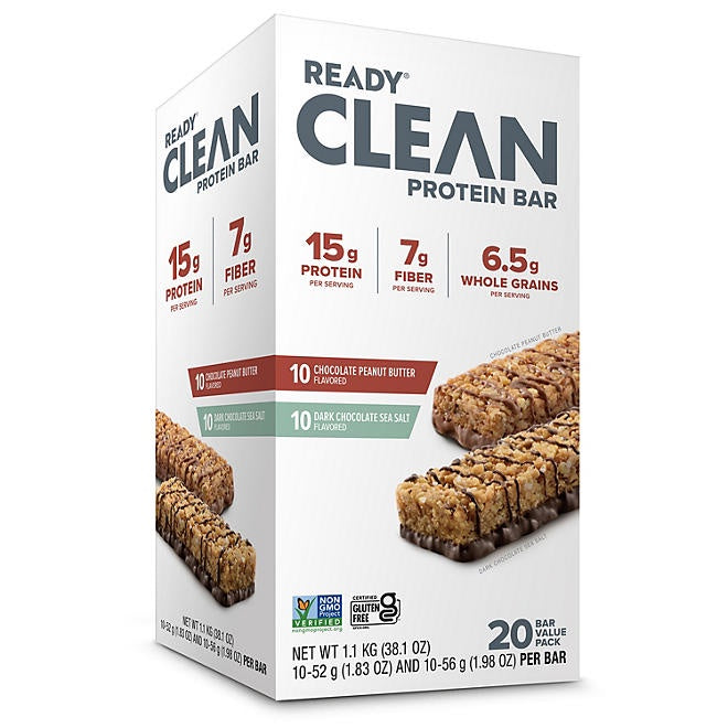 Ready Protein Bar, Chocolate Peanut Butter and Dark Chocolate Sea Salt (20 ct.)