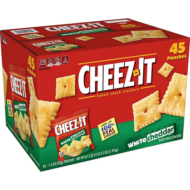 Cheez-It White Cheddar Snack Packs, 1.5 oz., 45 pk.