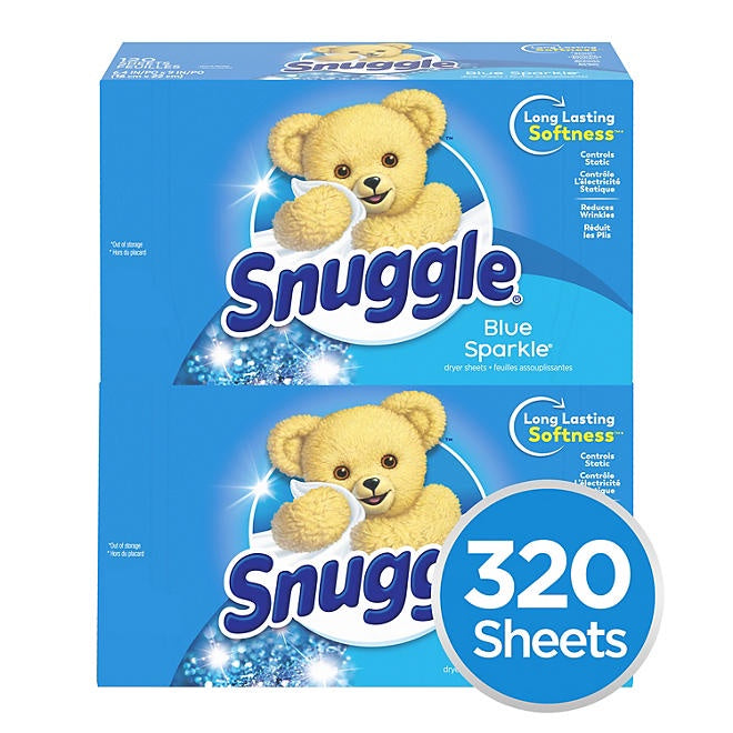 Snuggle Fabric Softener Dryer Sheets, Blue Sparkle 320 ct.