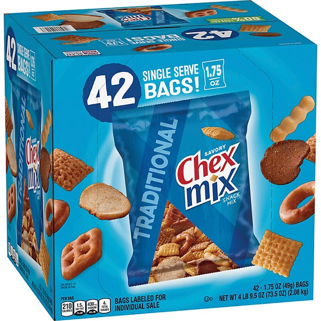 Chex Mix Traditional Savory Snack Mix, 1.75 oz., 42 pk.